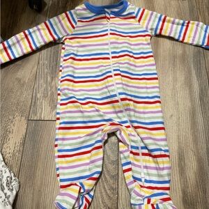 Baby Rainbow Stripe One-Piece Footed Pajamas - Multicolor